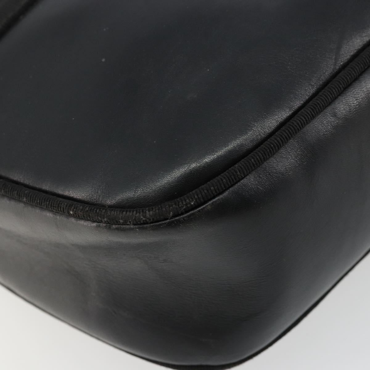 Salvatore Ferragamo Vala Shoulder Bag Leather Black Gold Auth BA12552