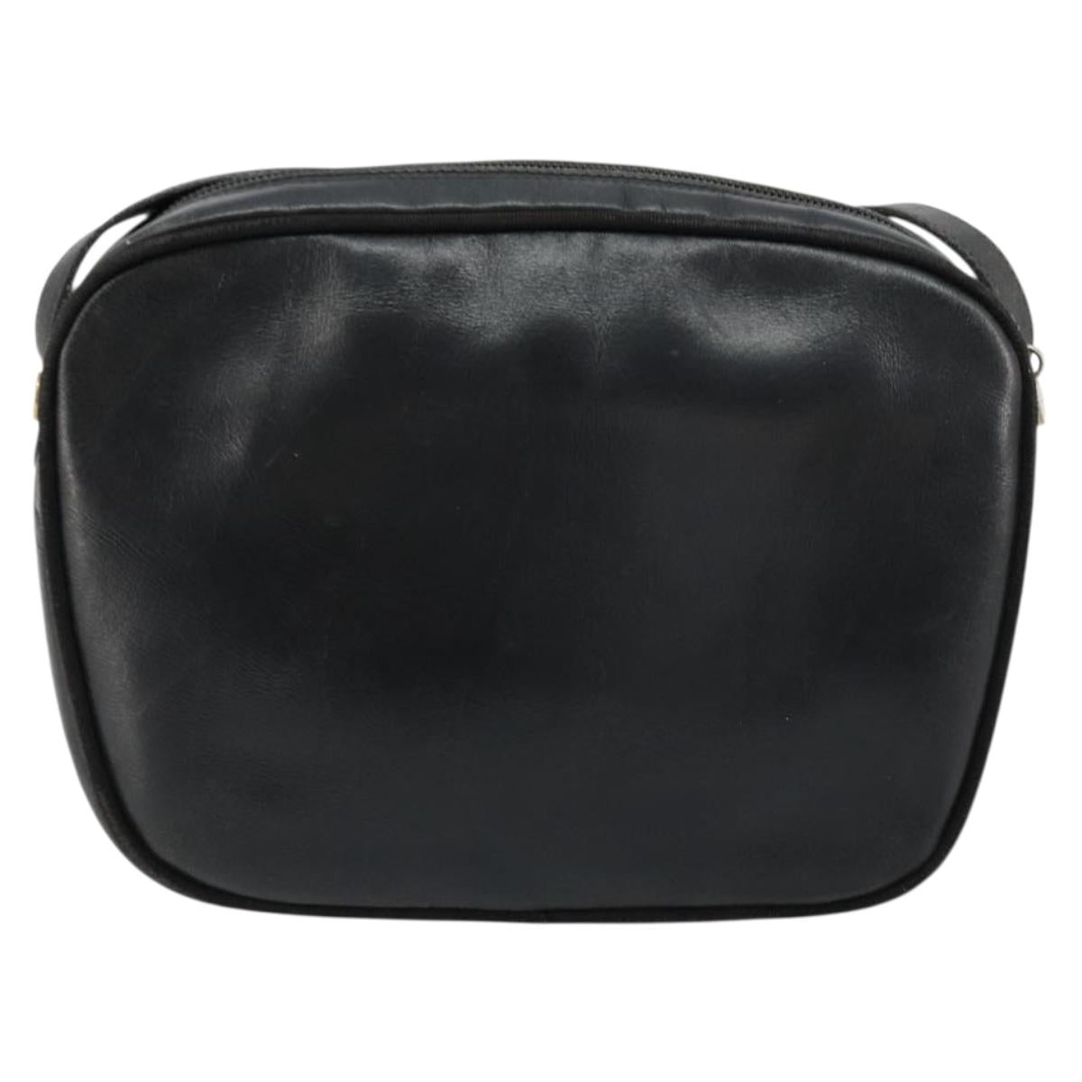 Salvatore Ferragamo Vala Shoulder Bag Leather Black Gold Auth BA12552