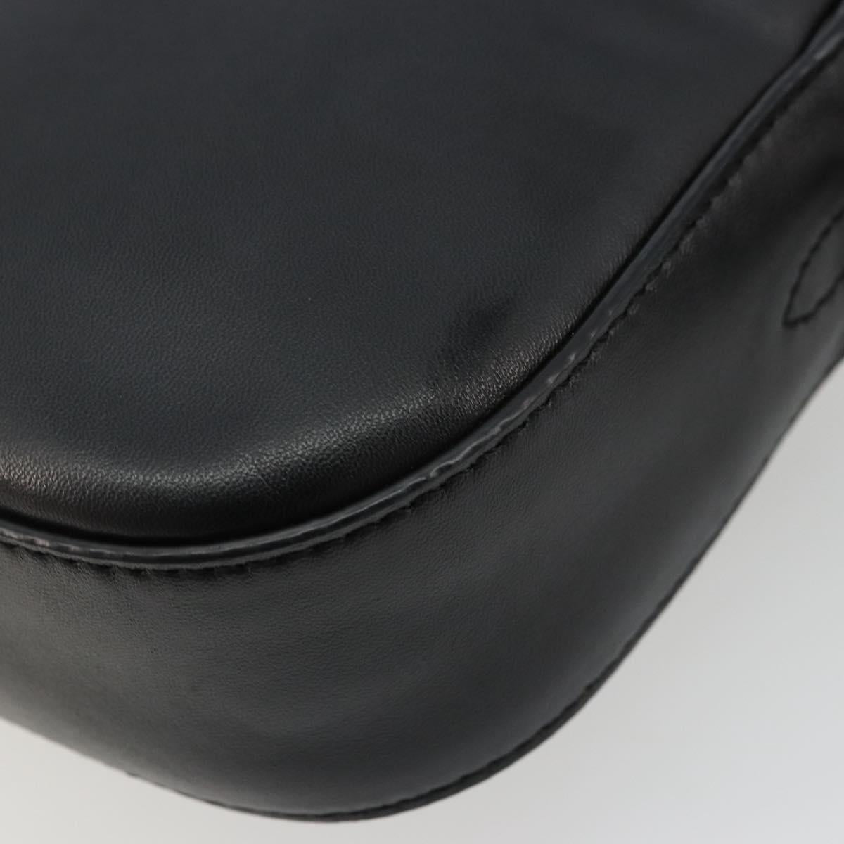 Stella MacCartney Shoulder Bag Leather Black Gold Auth BA12564
