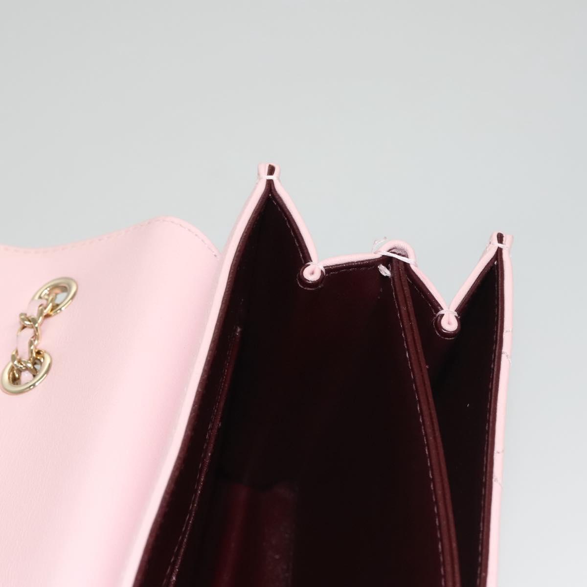 CHANEL Matelasse25 Single Flap Chain Shoulder Bag Lamb Skin Pink CC Auth BA1256AM