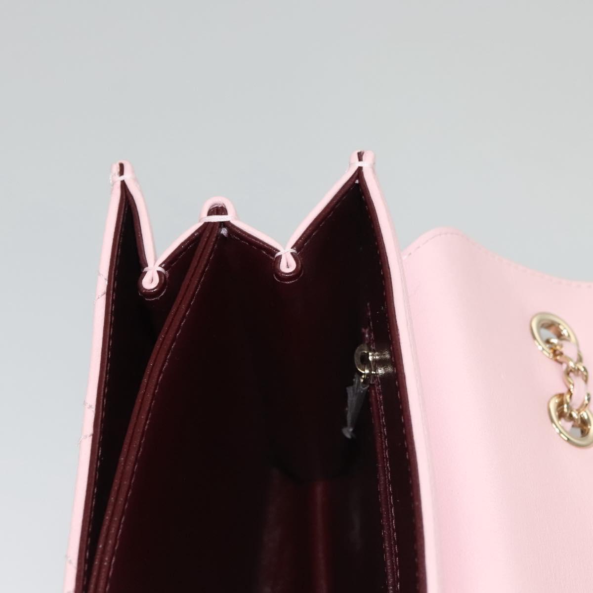 CHANEL Matelasse25 Single Flap Chain Shoulder Bag Lamb Skin Pink CC Auth BA1256AM