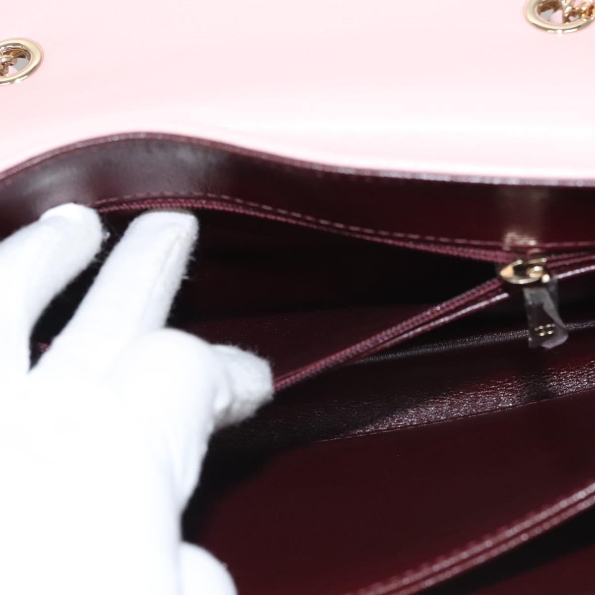 CHANEL Matelasse25 Single Flap Chain Shoulder Bag Lamb Skin Pink CC Auth BA1256AM