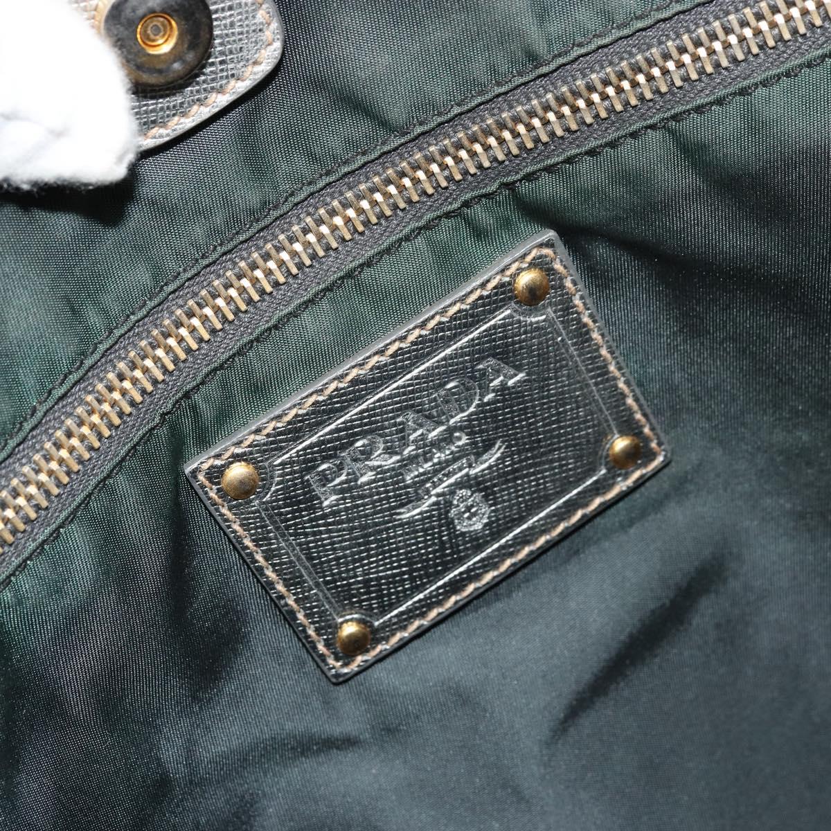 PRADA Tote Bag Nylon Green Gold Auth BA12579