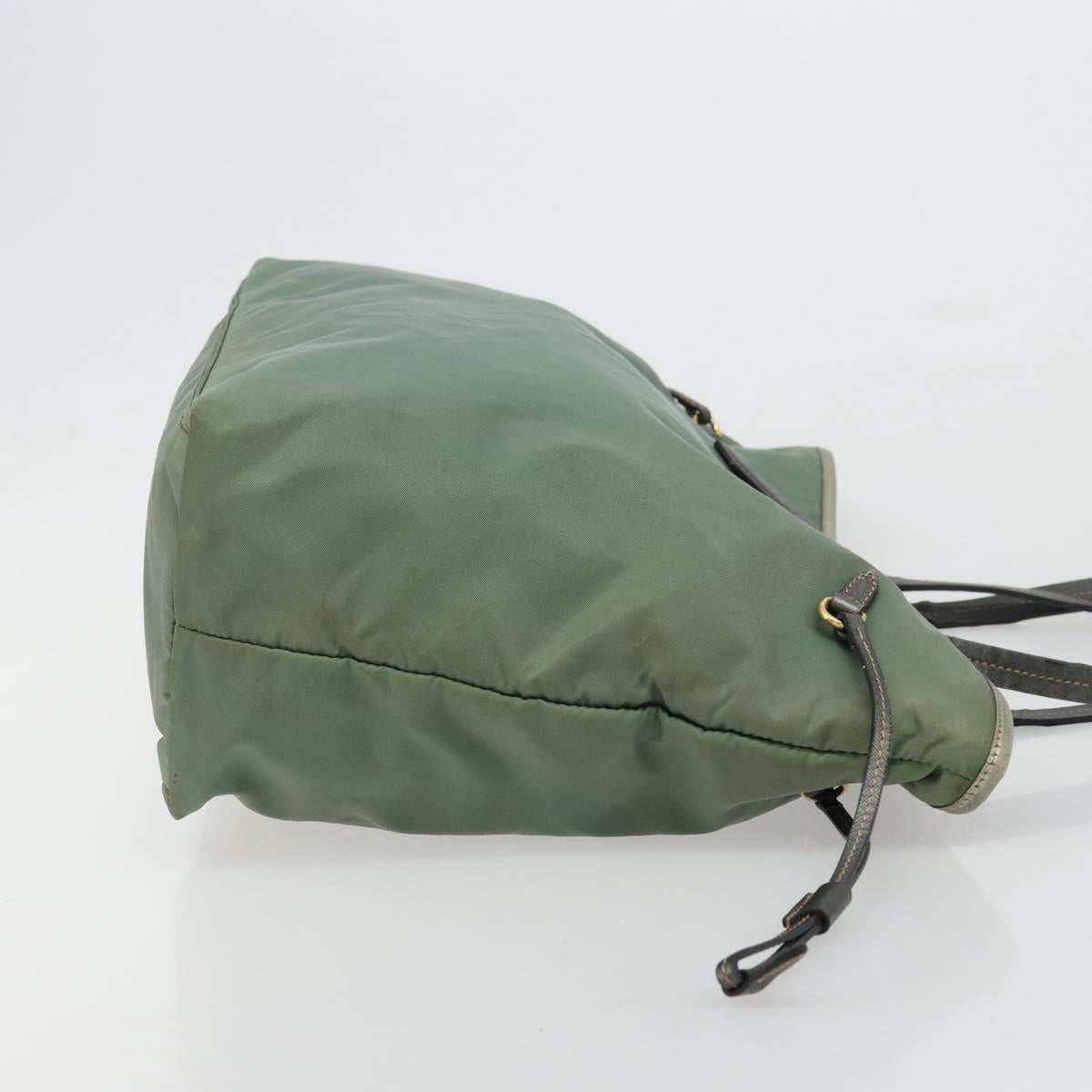 PRADA Tote Bag Nylon Green Gold Auth BA12579