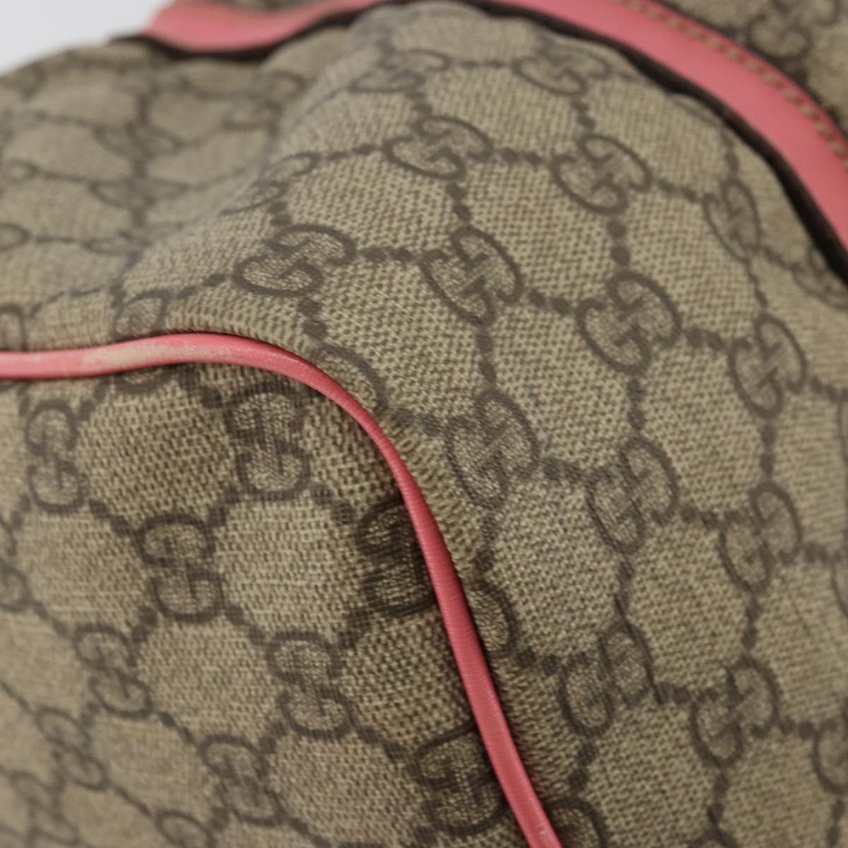 GUCCI GG Supreme Boston Bag PVC Beige Gold 193603 Auth BA12581
