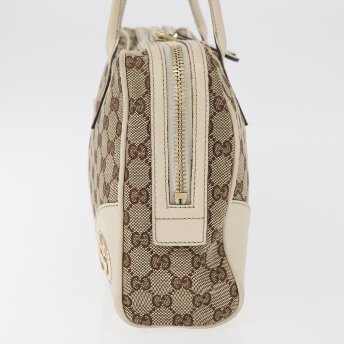 GUCCI GG Canvas Tote Bag Beige Gold 169971 Auth BA12582