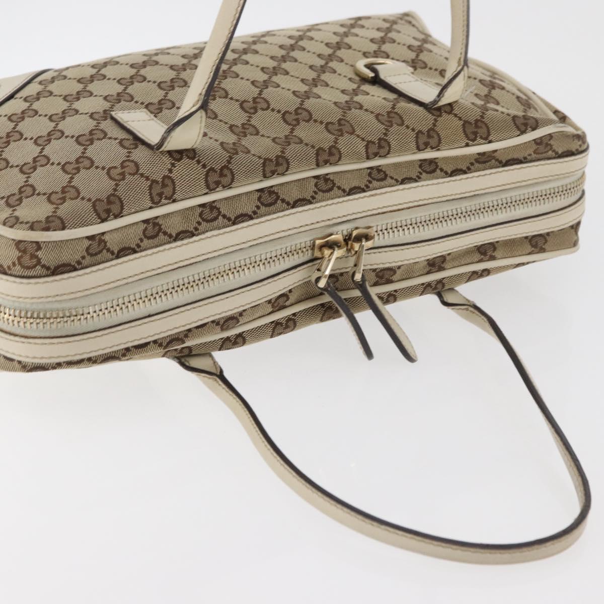 GUCCI GG Canvas Tote Bag Beige Gold 169971 Auth BA12582