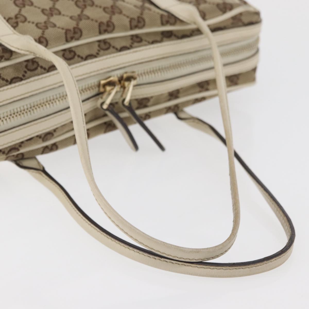 GUCCI GG Canvas Tote Bag Beige Gold 169971 Auth BA12582