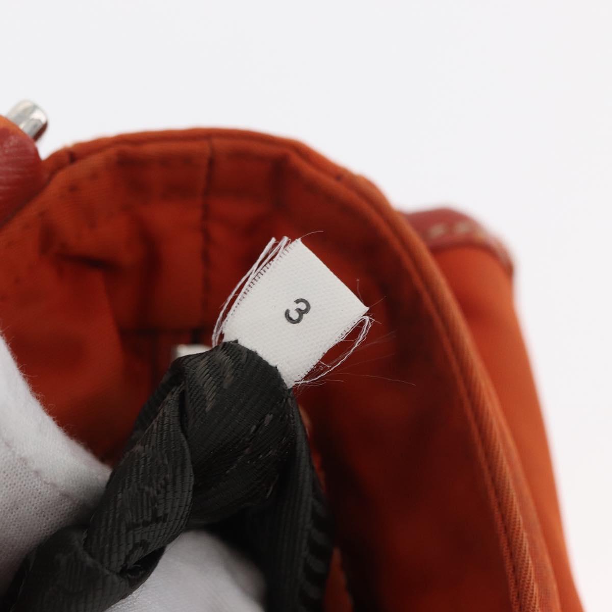 PRADA Shoulder Bag Nylon Orange Silver Auth BA12584A