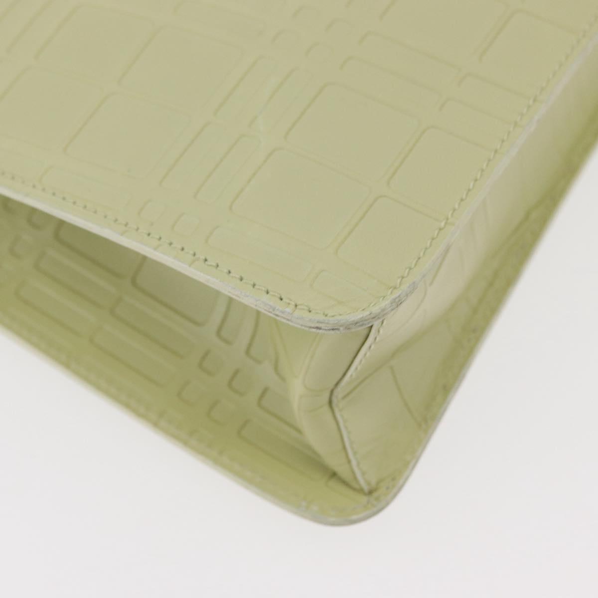 BURBERRY Shoulder Bag Leather Green Silver Auth BA12588A