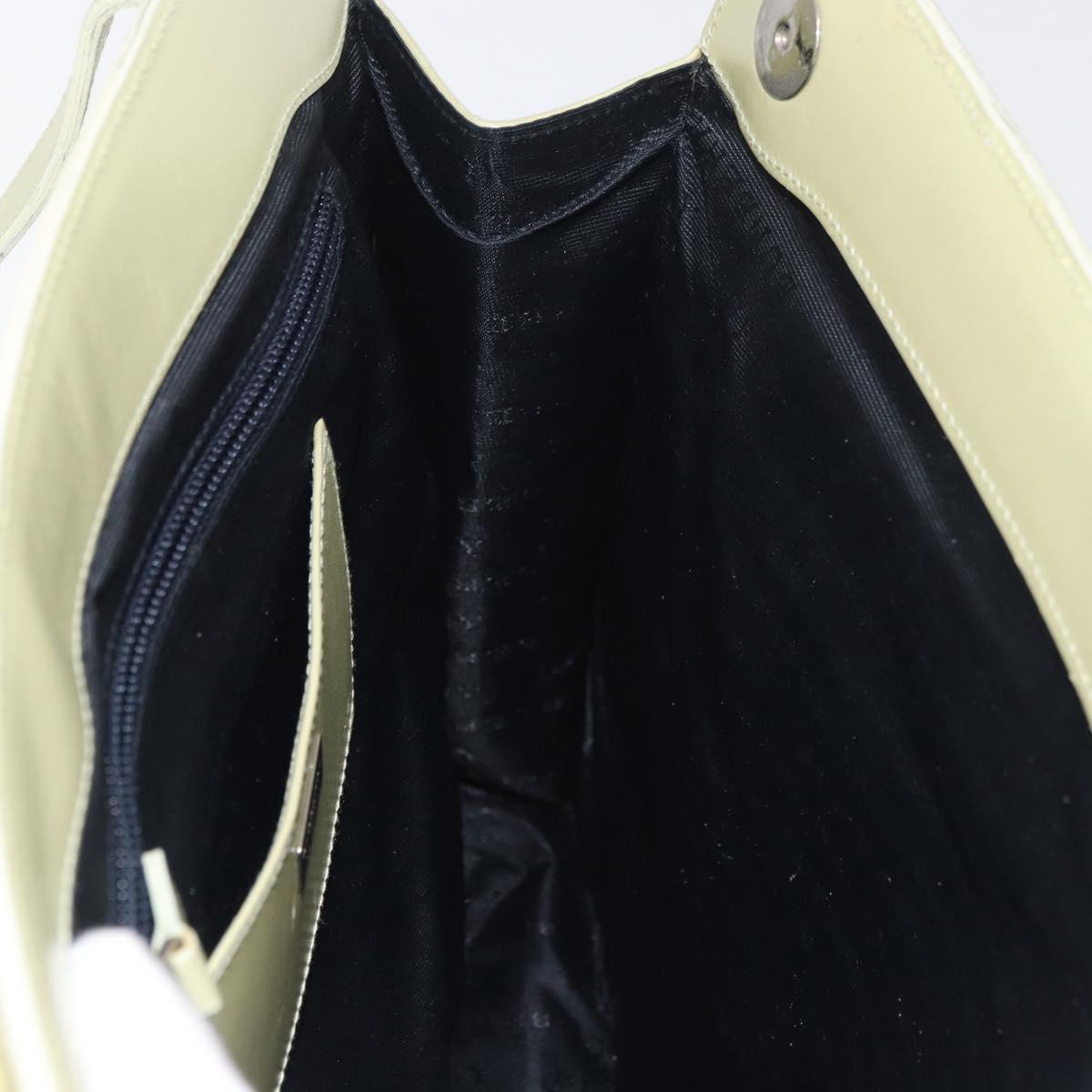 BURBERRY Shoulder Bag Leather Green Silver Auth BA12588A
