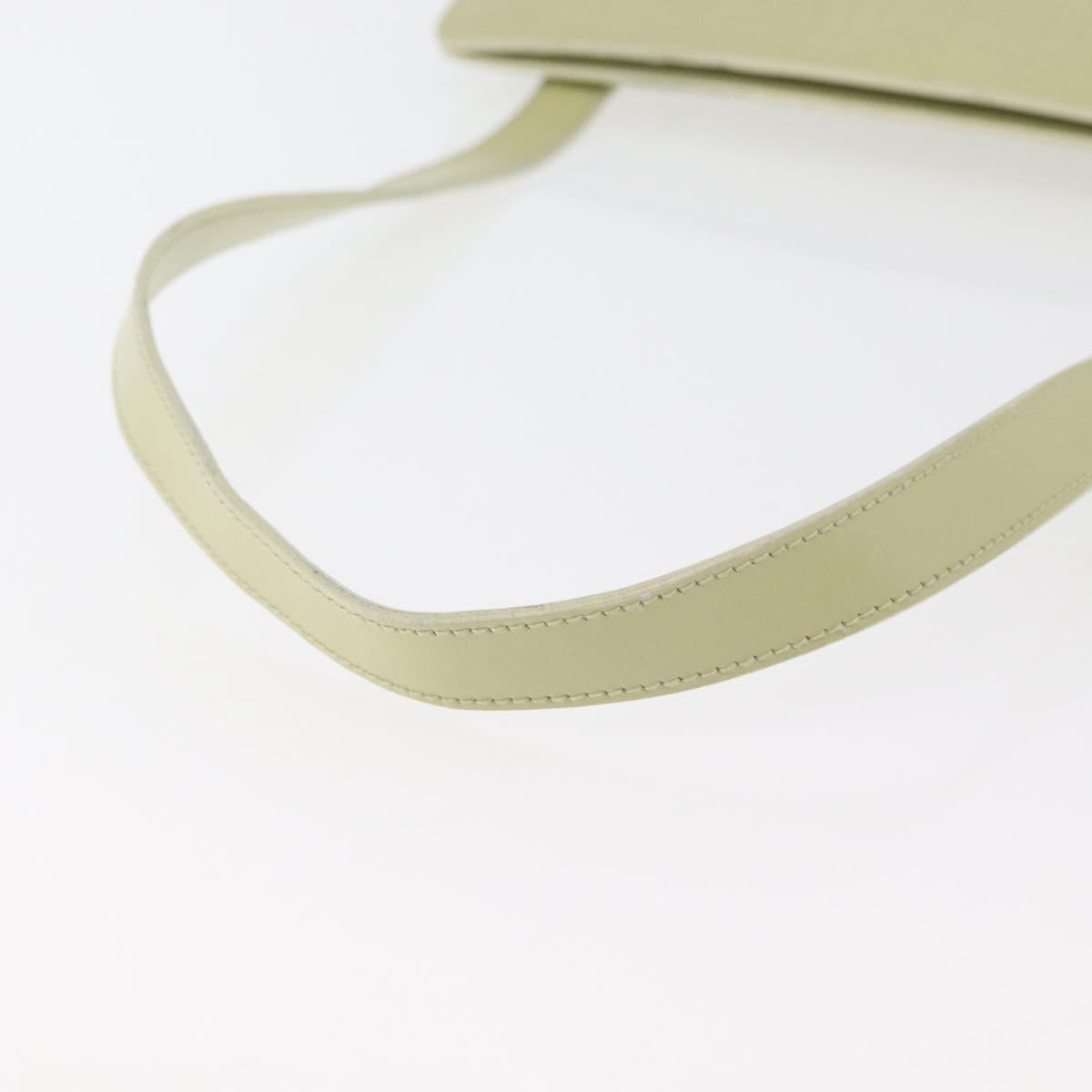 BURBERRY Shoulder Bag Leather Green Silver Auth BA12588A