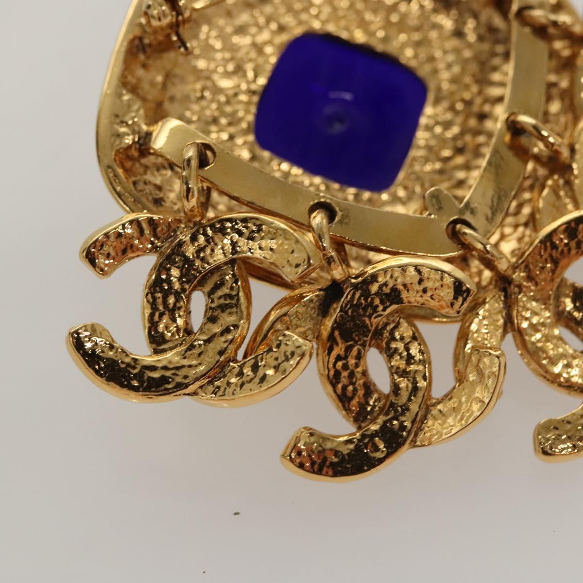 CHANEL Brooch metal Gold CC Auth BA1258SAM