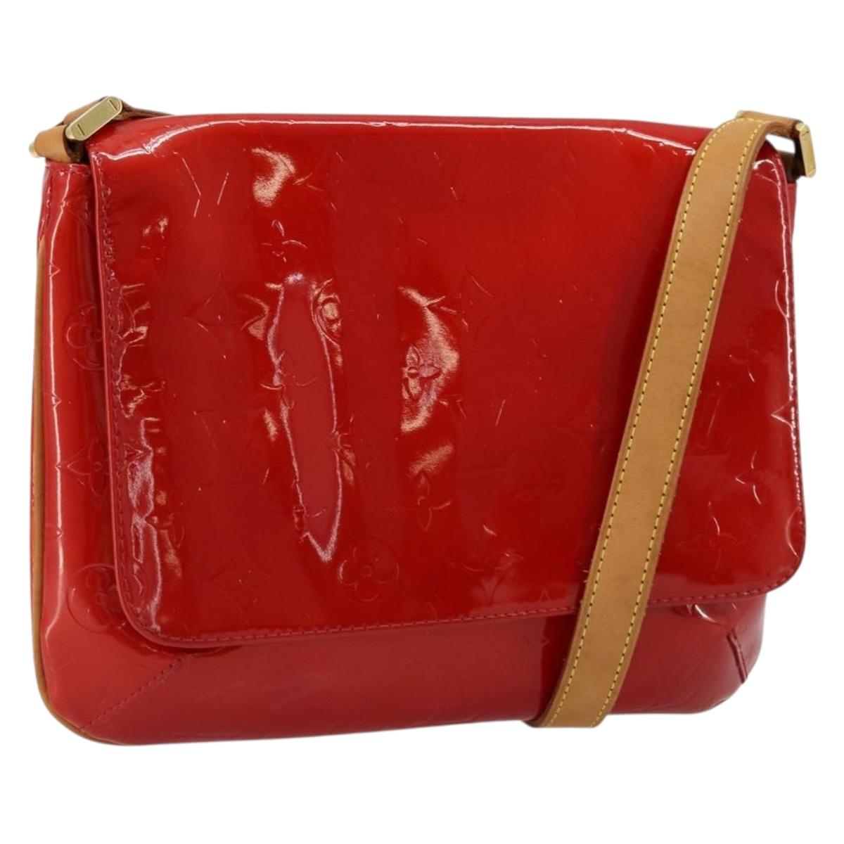 LOUIS VUITTON Monogram Vernis Thompson Street Bag Red Rouge M91094 Auth BA12592