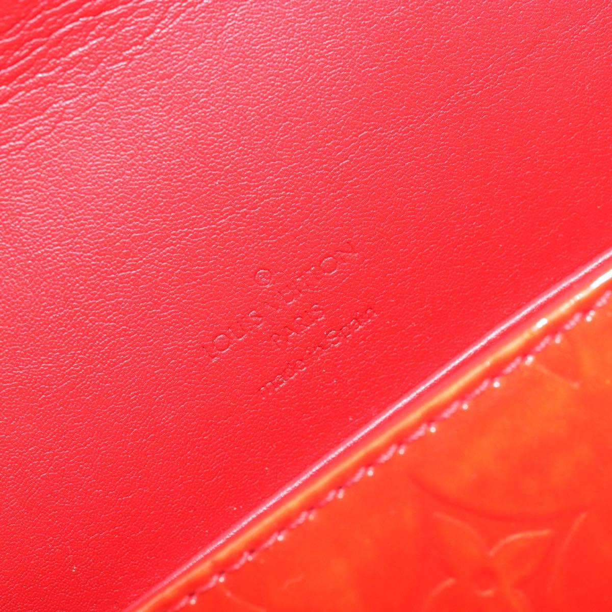 LOUIS VUITTON Monogram Vernis Thompson Street Bag Red Rouge M91094 Auth BA12592