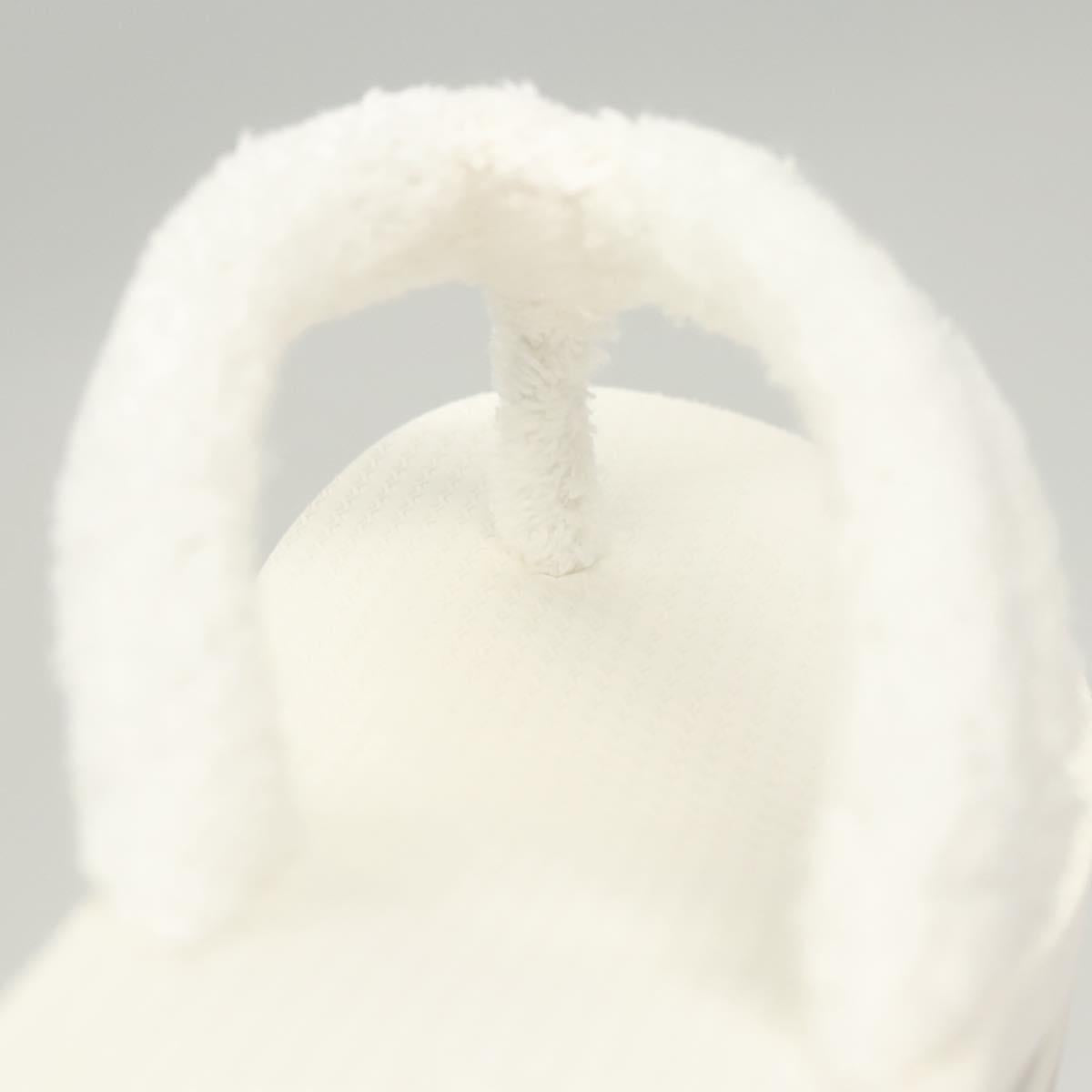 CHANEL Beach Sandals Cotton 39C White CC Auth BA1259SM