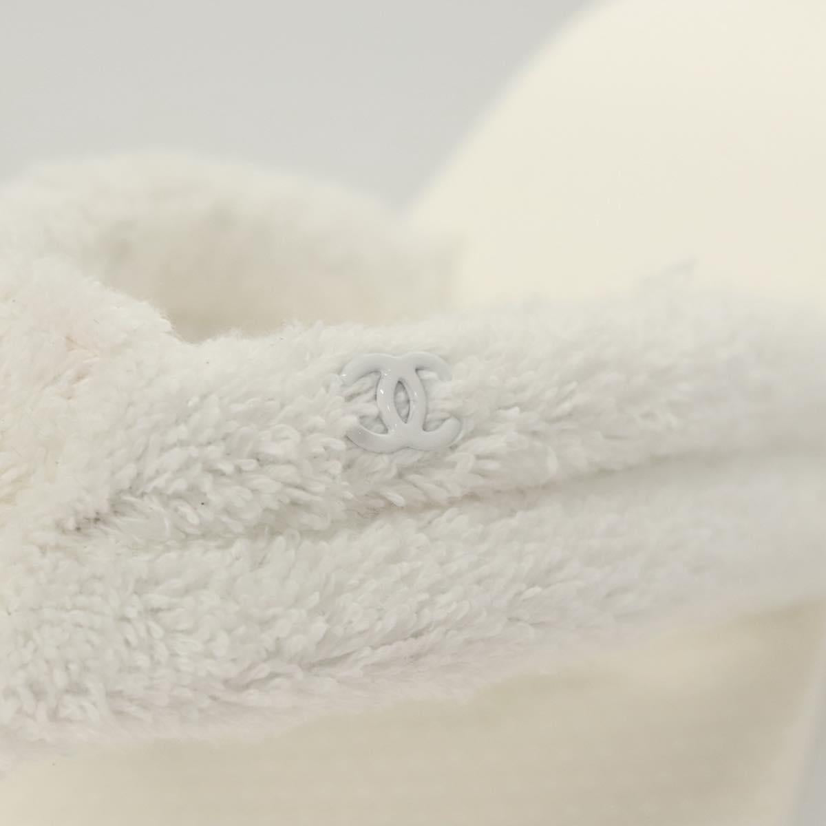 CHANEL Beach Sandals Cotton 39C White CC Auth BA1259SM
