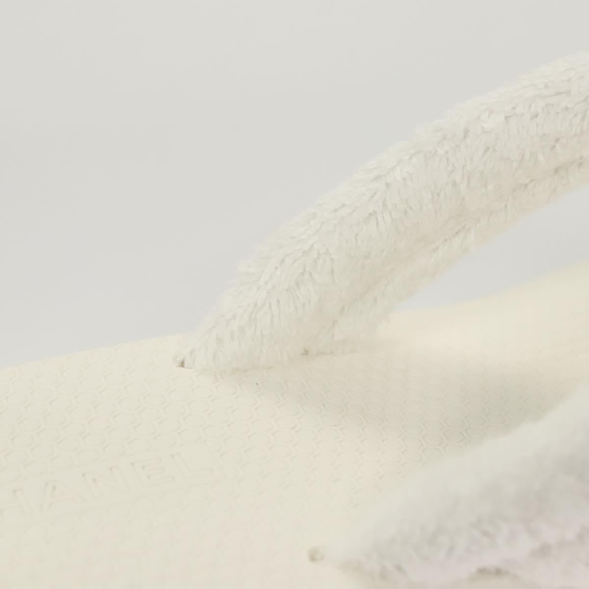 CHANEL Beach Sandals Cotton 39C White CC Auth BA1259SM