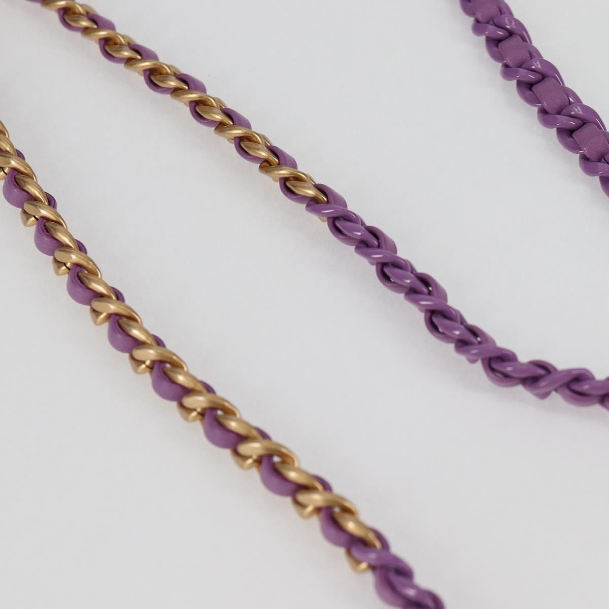 CHANEL Chain Matelasse Backpack Lamb Skin Purple CC Auth BA1260AM