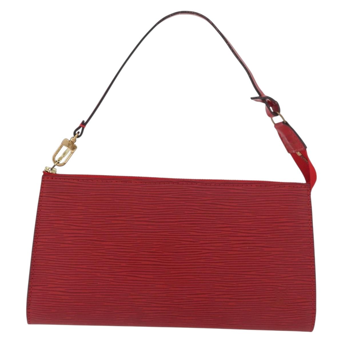 LOUIS VUITTON Epi Pochette Accessoires Pouch Red M52947 LV Auth BA12612A