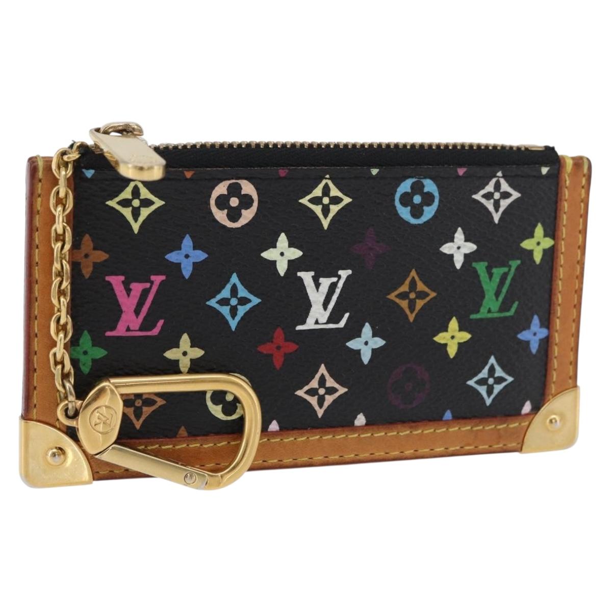 LOUIS VUITTON Monogram Multicolor Pochette Cles Purse Black M13664 Auth BA12619A
