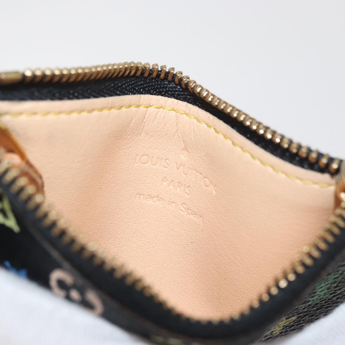 LOUIS VUITTON Monogram Multicolor Pochette Cles Purse Black M13664 Auth BA12619A