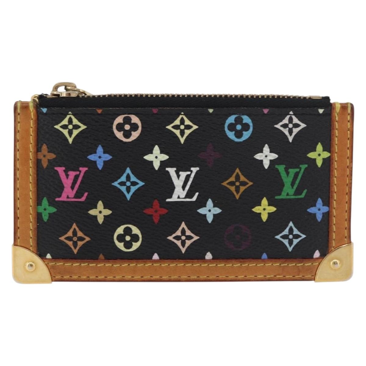 LOUIS VUITTON Monogram Multicolor Pochette Cles Purse Black M13664 Auth BA12619A