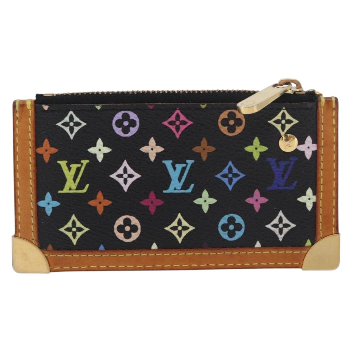 LOUIS VUITTON Monogram Multicolor Pochette Cles Purse Black M13664 Auth BA12619A