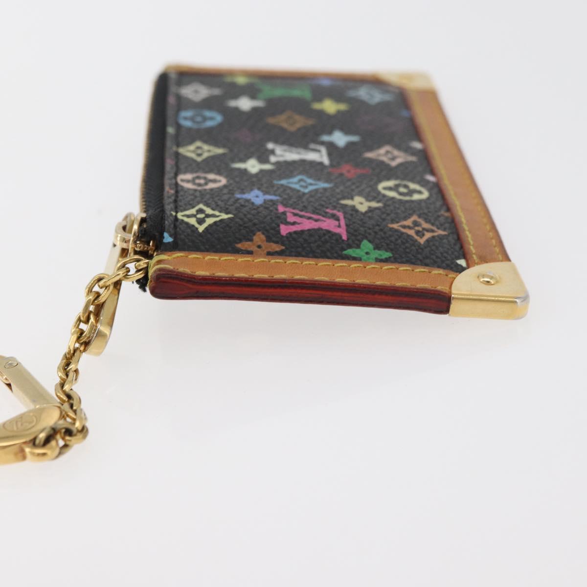 LOUIS VUITTON Monogram Multicolor Pochette Cles Purse Black M13664 Auth BA12619A