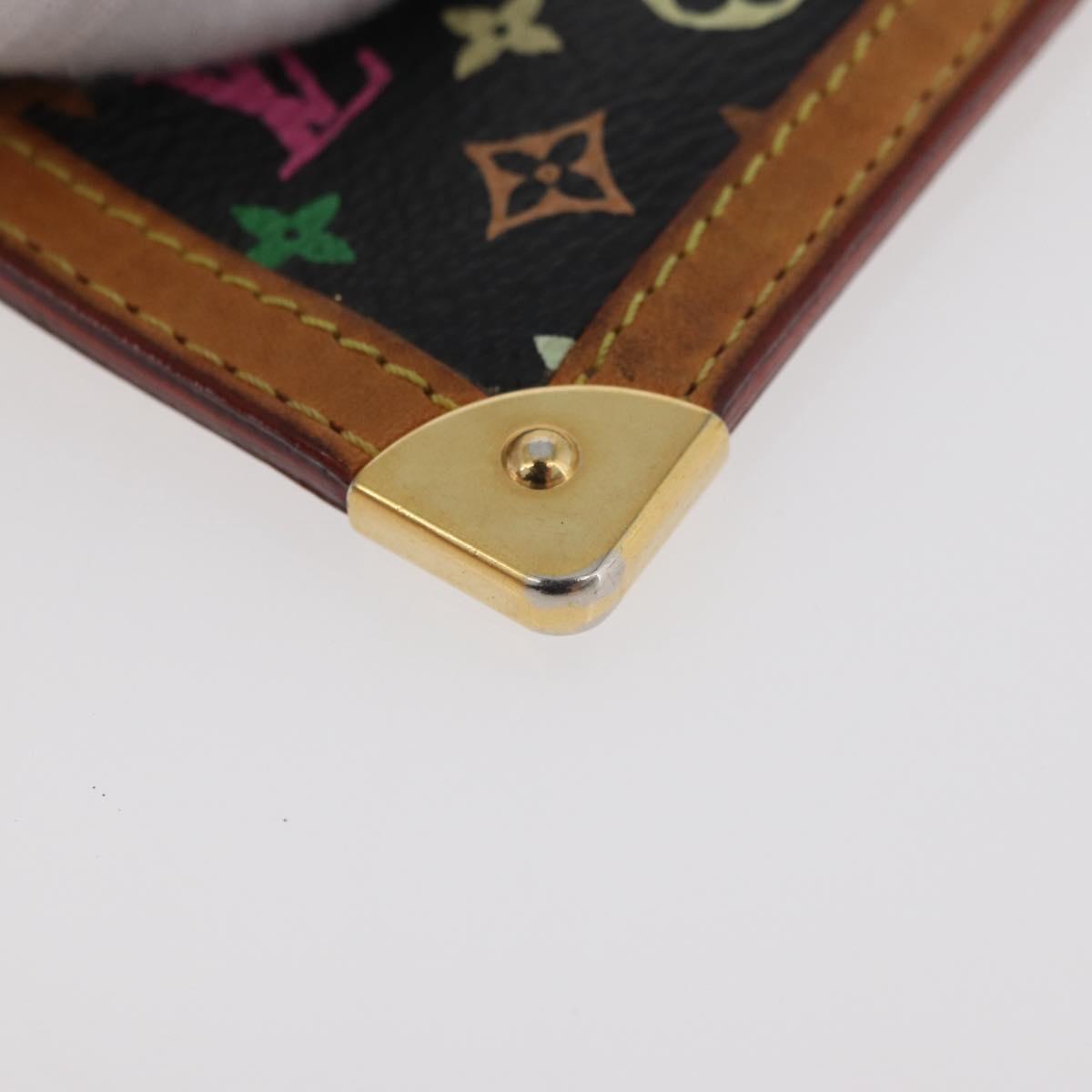 LOUIS VUITTON Monogram Multicolor Pochette Cles Purse Black M13664 Auth BA12619A