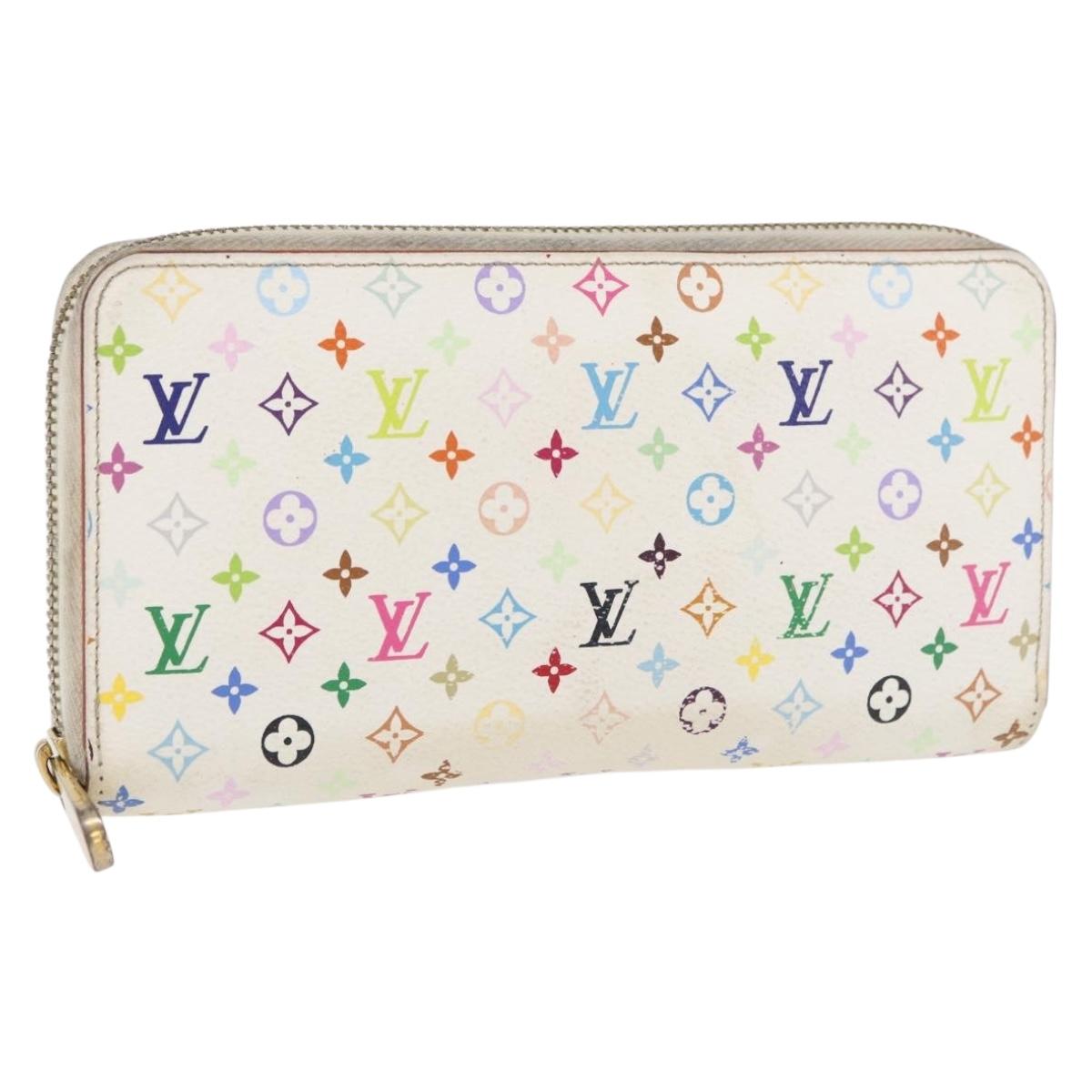LOUIS VUITTON Monogram Multicolor Zippy Long Wallet White M60241 LV Auth BA12620