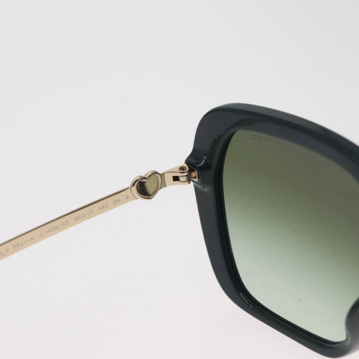 CHANEL Sunglasses plastic Green CC Auth BA12623M