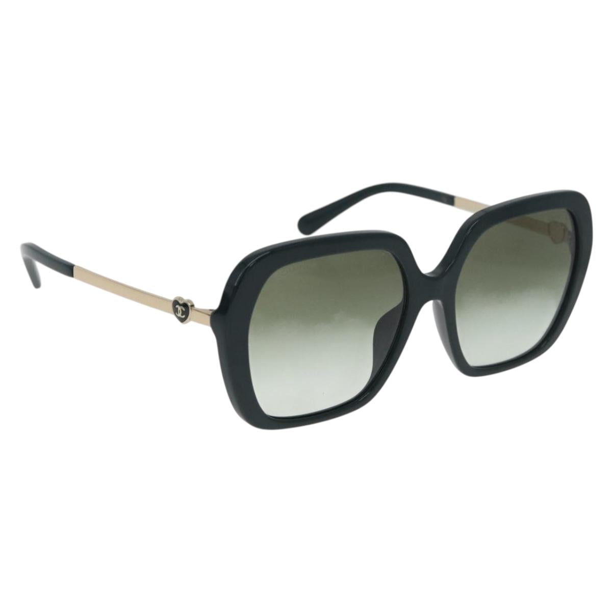 CHANEL Sunglasses plastic Green CC Auth BA12623M