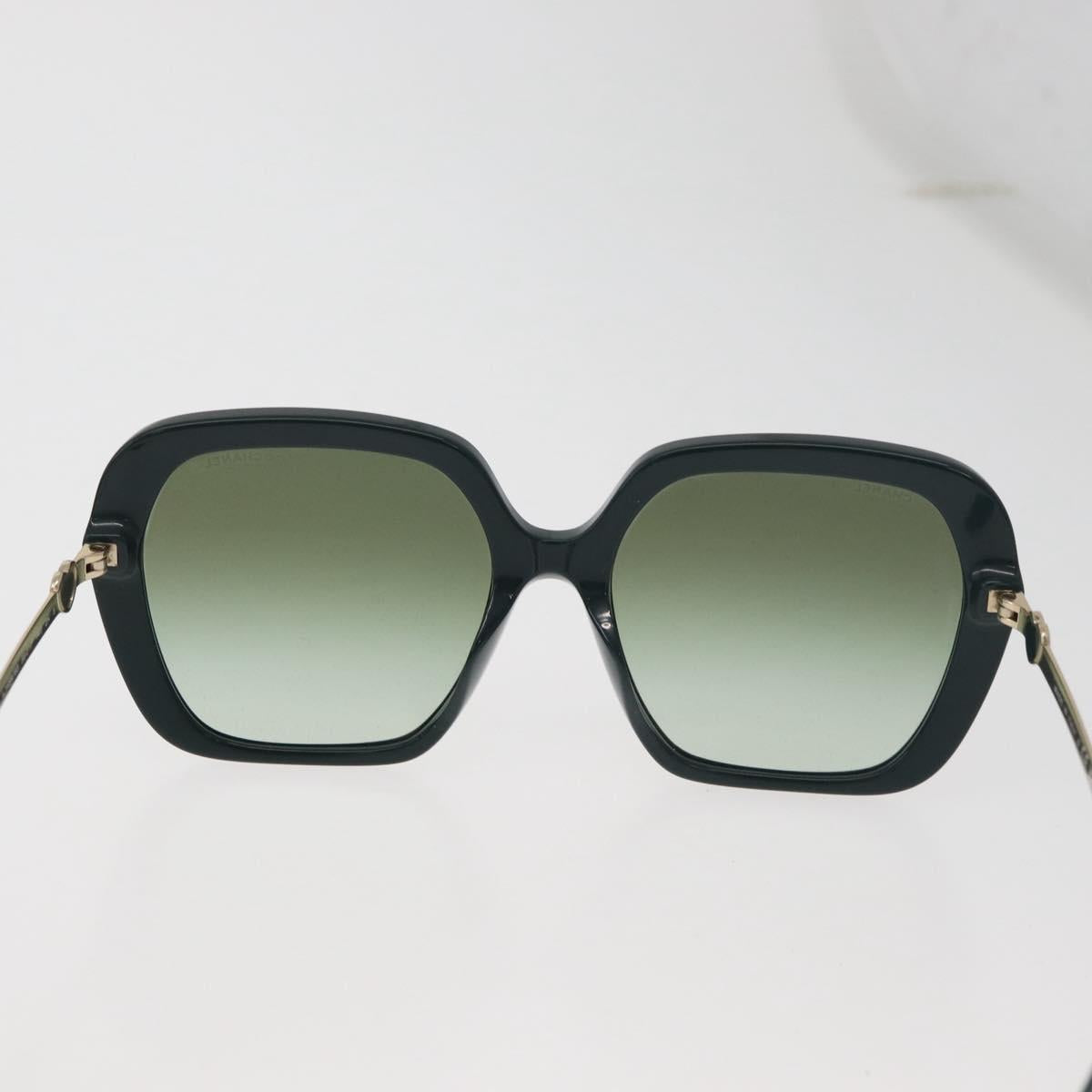 CHANEL Sunglasses plastic Green CC Auth BA12623M