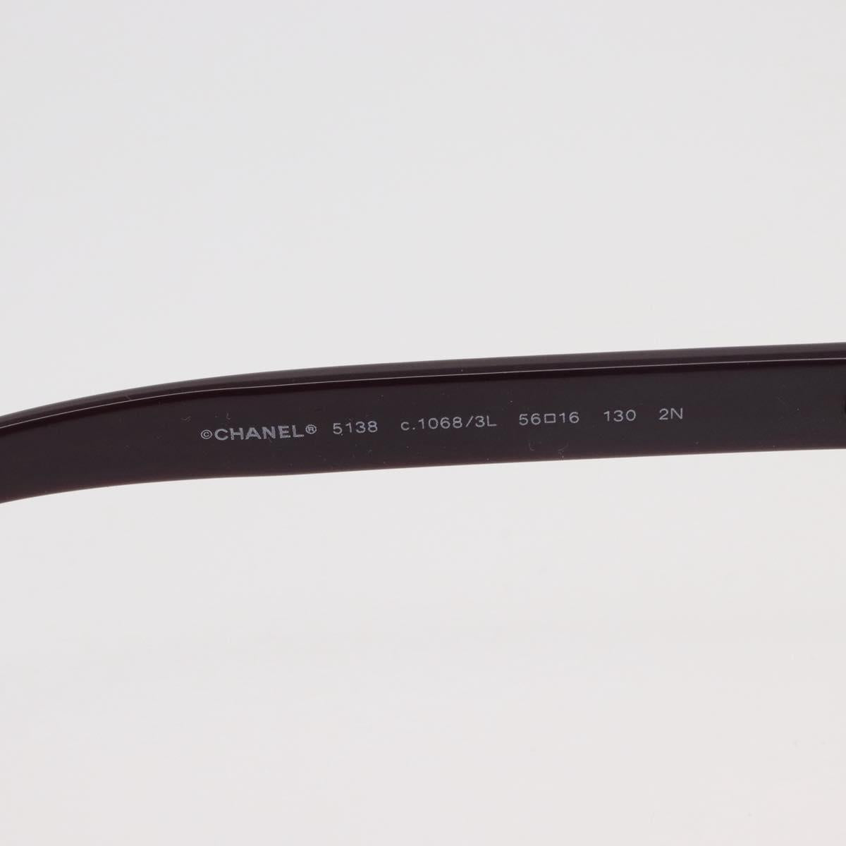 CHANEL Sunglasses plastic Purple CC Auth BA12624M