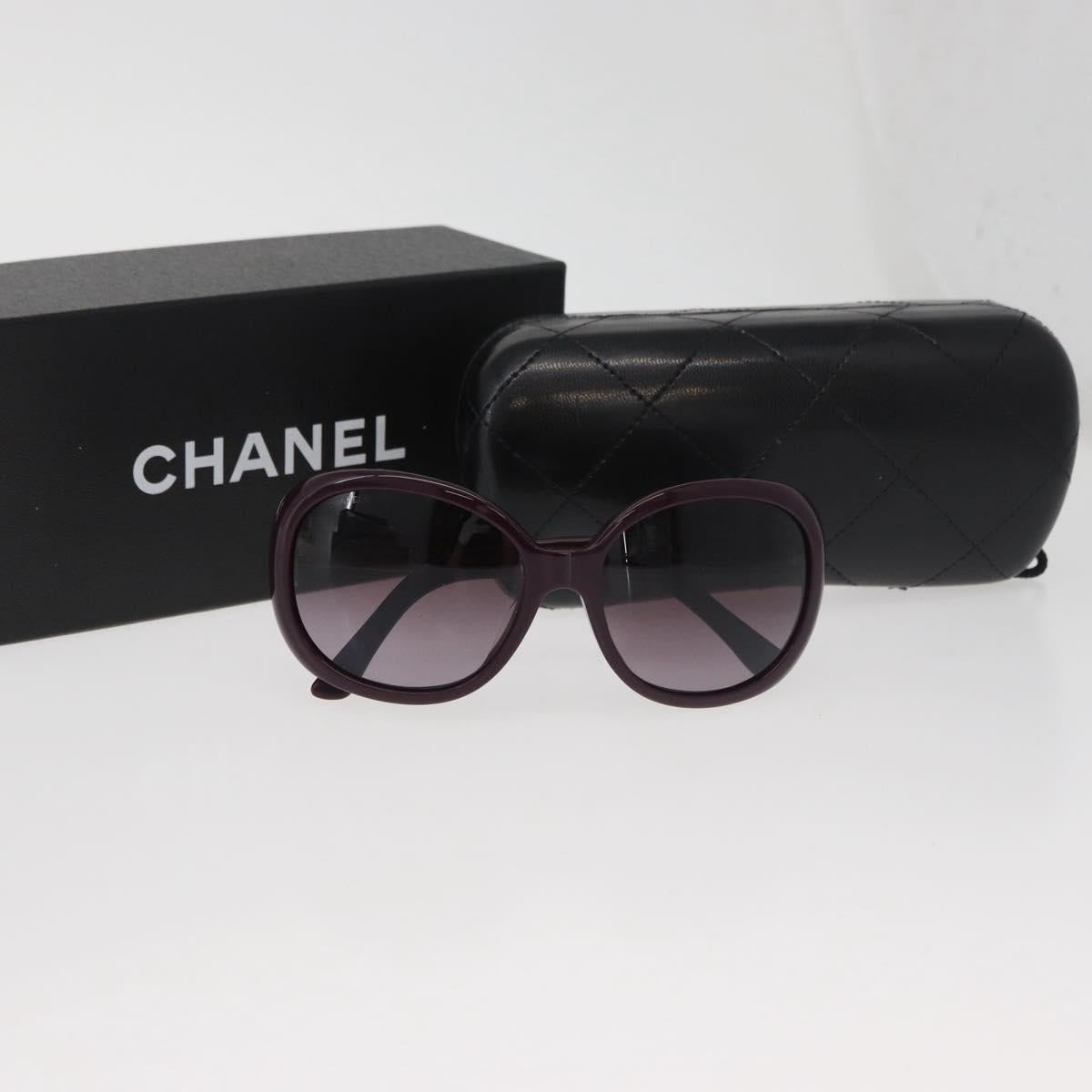 CHANEL Sunglasses plastic Purple CC Auth BA12624M