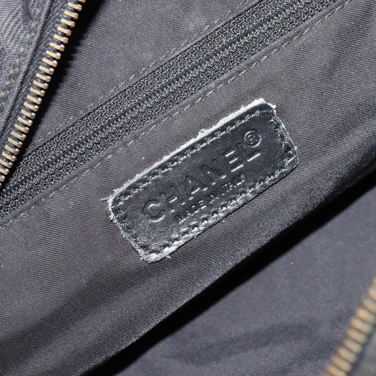 CHANEL New Travel line Hand Bag Nylon Black CC Auth BA12635A
