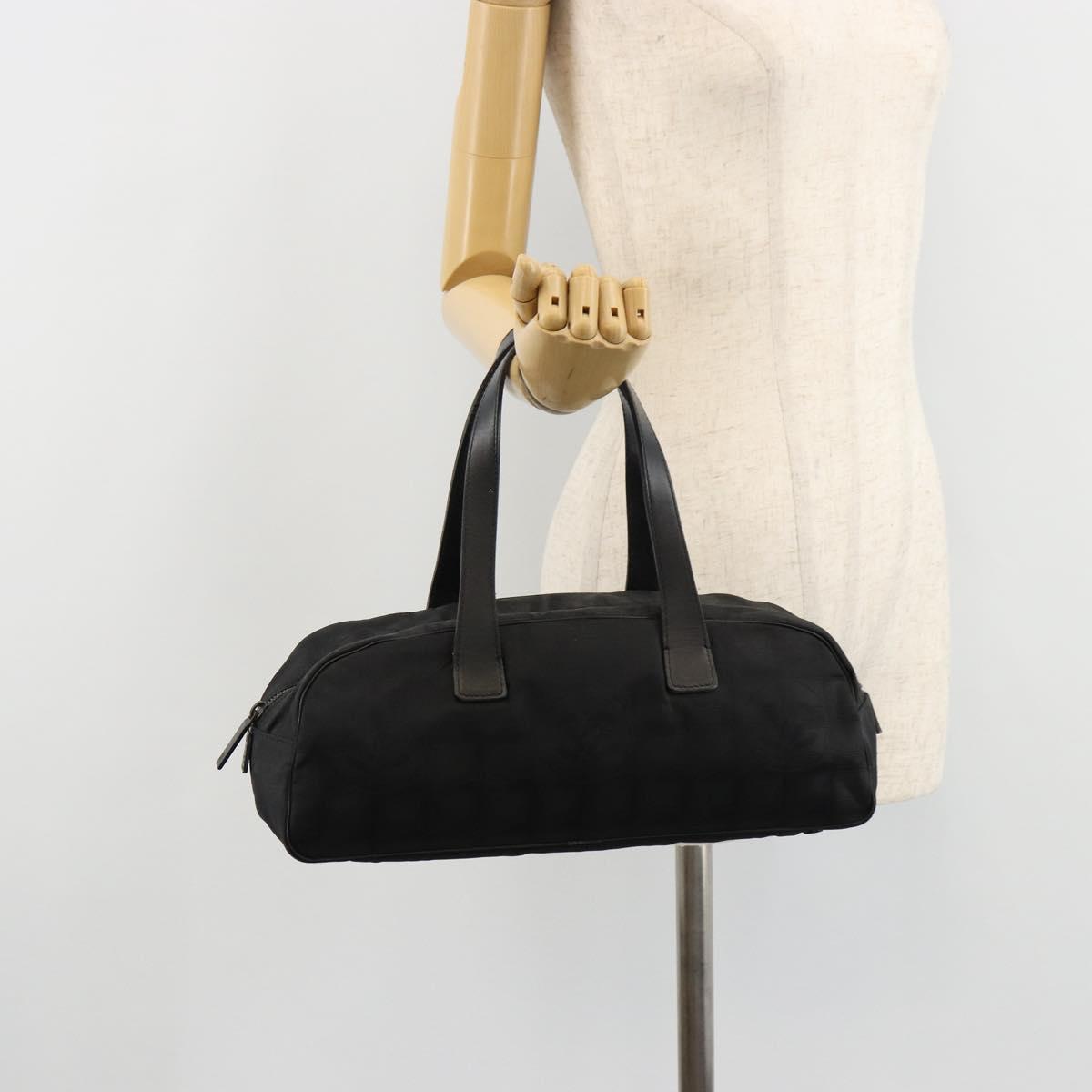 CHANEL New Travel line Hand Bag Nylon Black CC Auth BA12635A