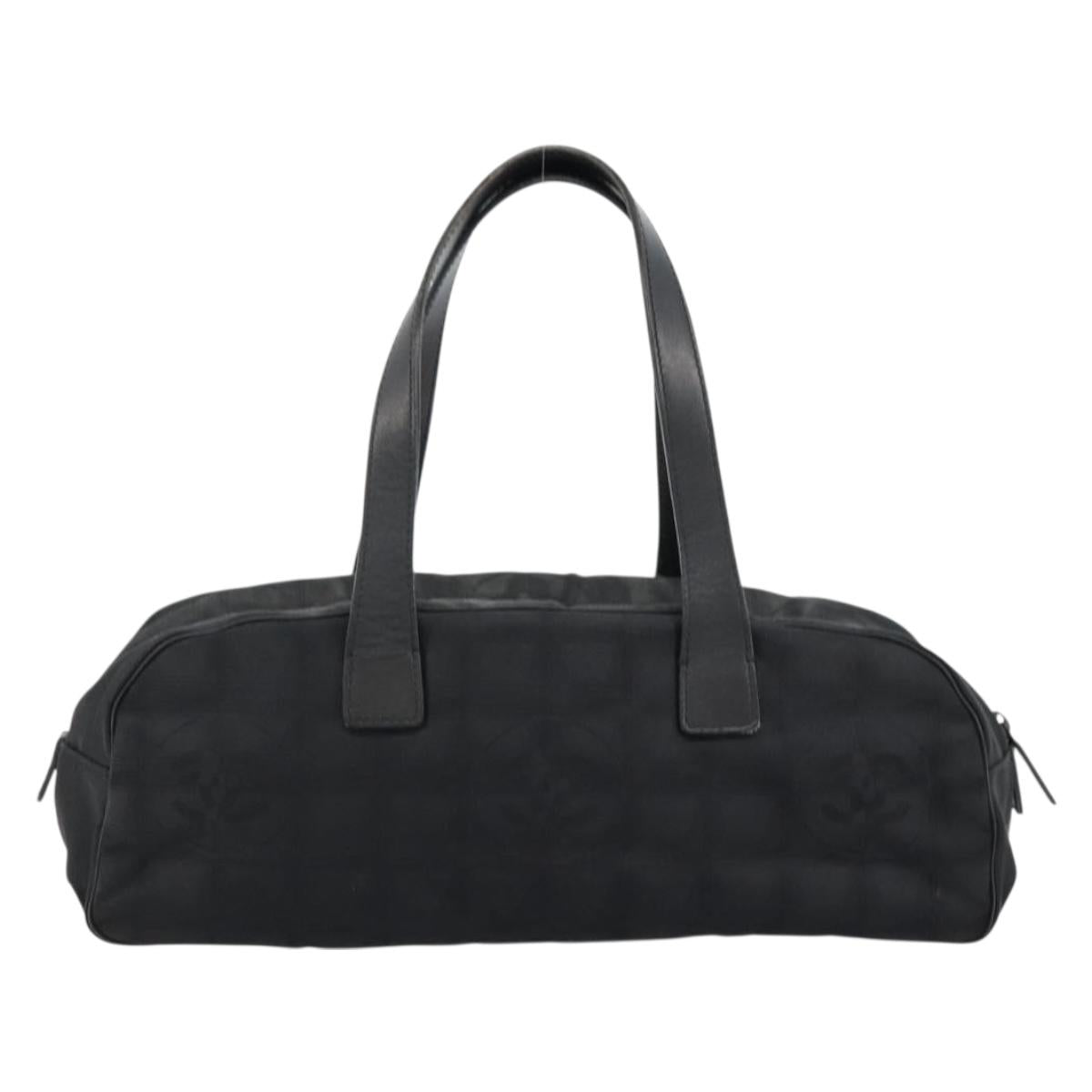 CHANEL New Travel line Hand Bag Nylon Black CC Auth BA12635A
