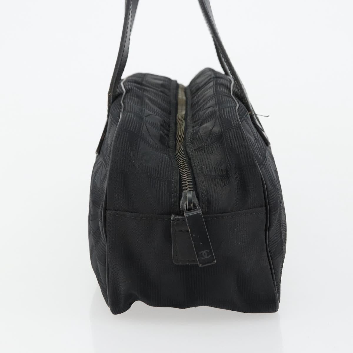 CHANEL New Travel line Hand Bag Nylon Black CC Auth BA12635A