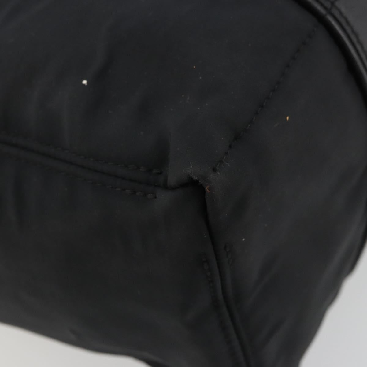 HERMES Acape Luco PM Hand Bag Nylon Black Silver Auth BA12640
