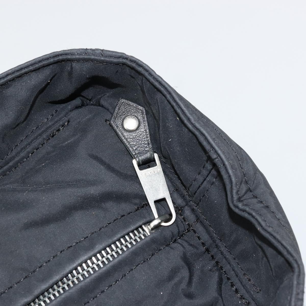 HERMES Acape Luco PM Hand Bag Nylon Black Silver Auth BA12640