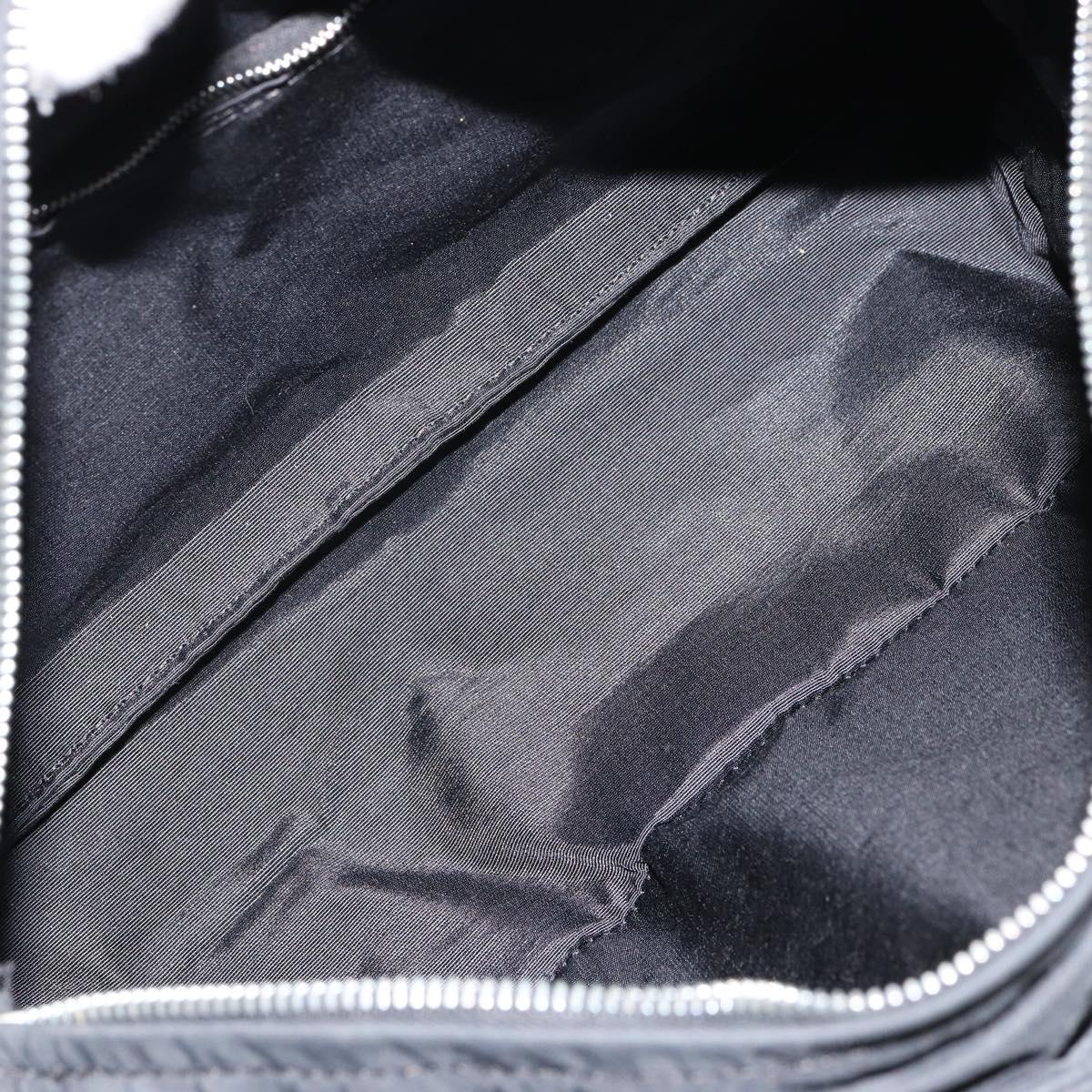 HERMES Acape Luco PM Hand Bag Nylon Black Silver Auth BA12640