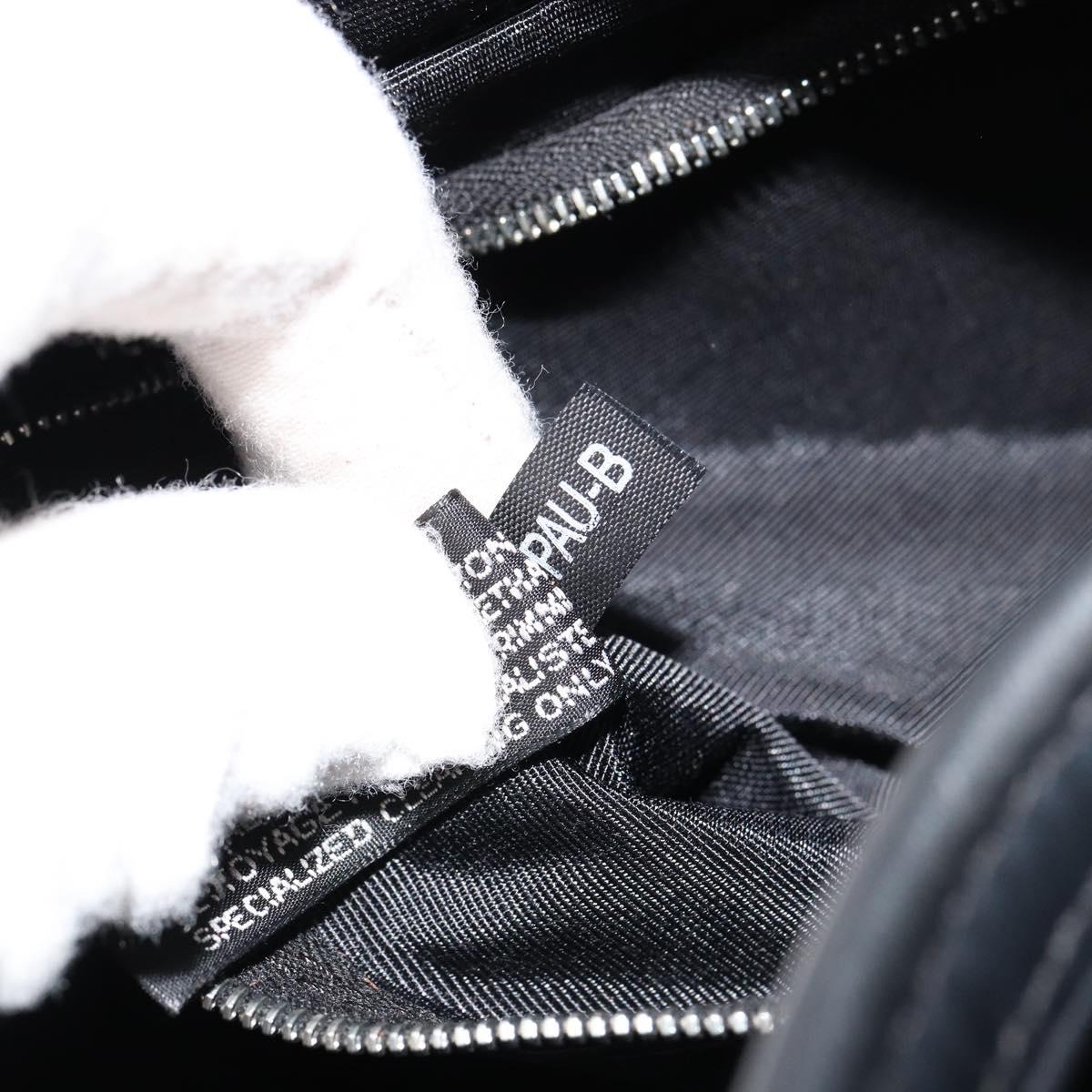 HERMES Acape Luco PM Hand Bag Nylon Black Silver Auth BA12640