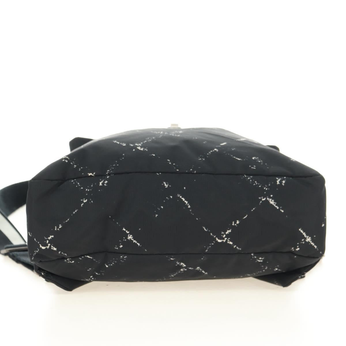 CHANEL New Travel line Backpack Nylon Black CC Auth BA12647V