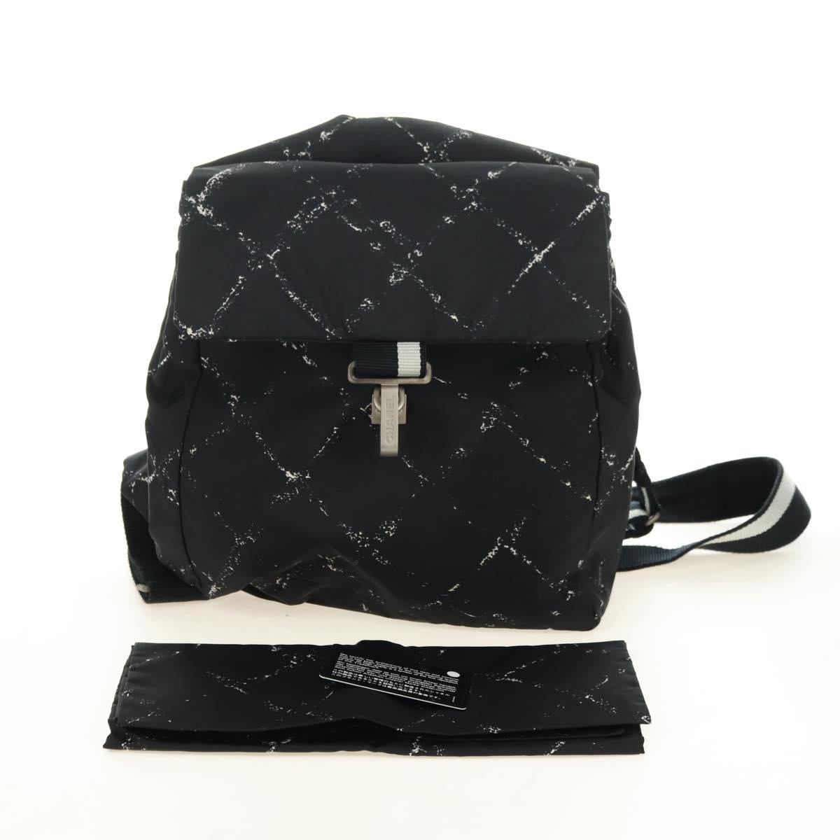 CHANEL New Travel line Backpack Nylon Black CC Auth BA12647V