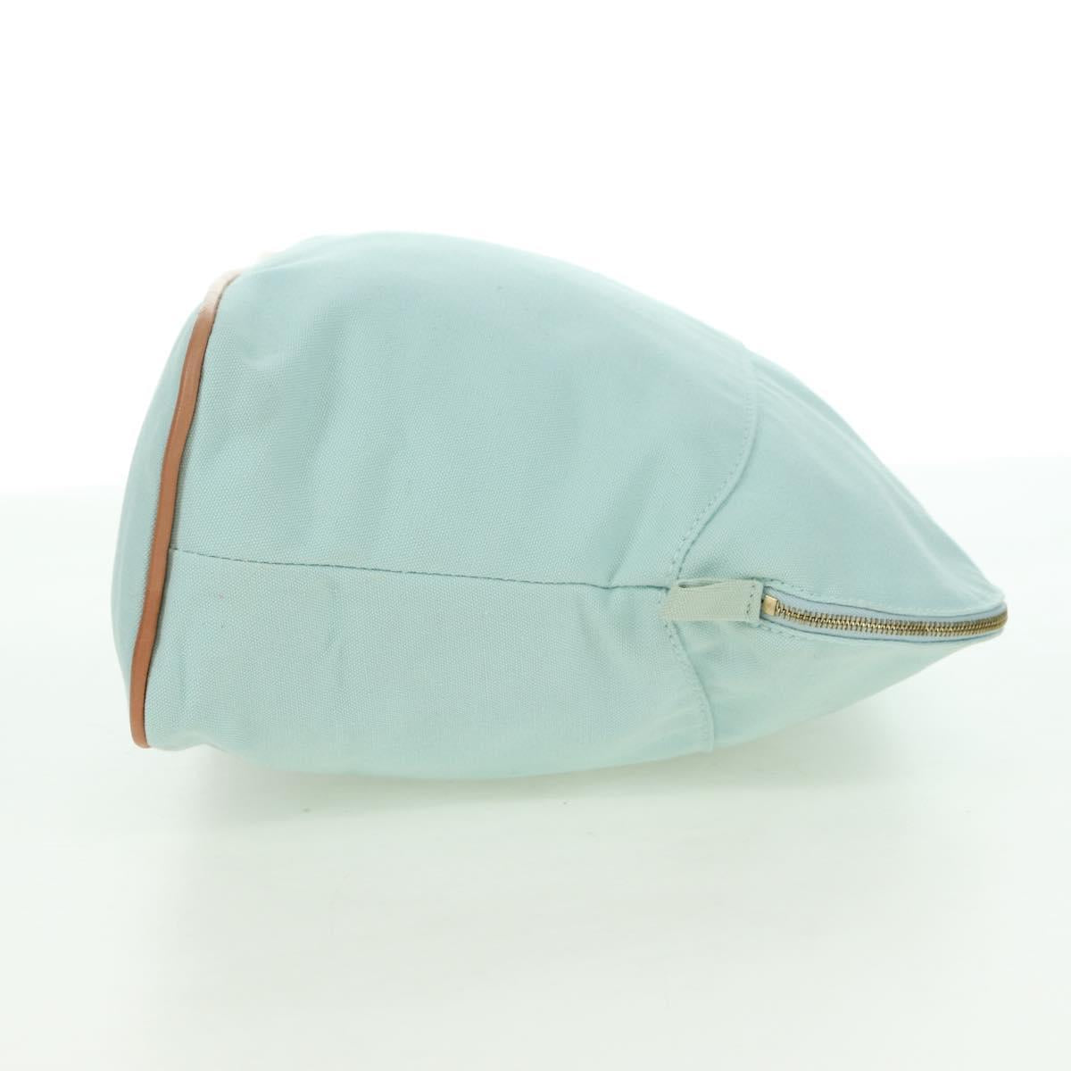 HERMES Bolide Pouch Cotton Light Blue Gold Auth BA12648V