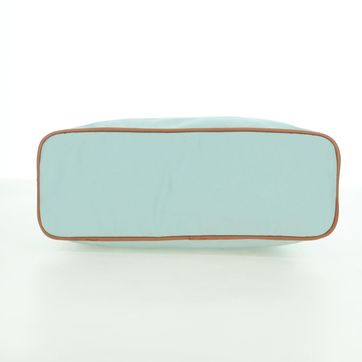 HERMES Bolide Pouch Cotton Light Blue Gold Auth BA12648V