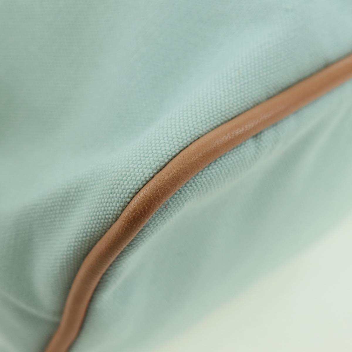 HERMES Bolide Pouch Cotton Light Blue Gold Auth BA12648V