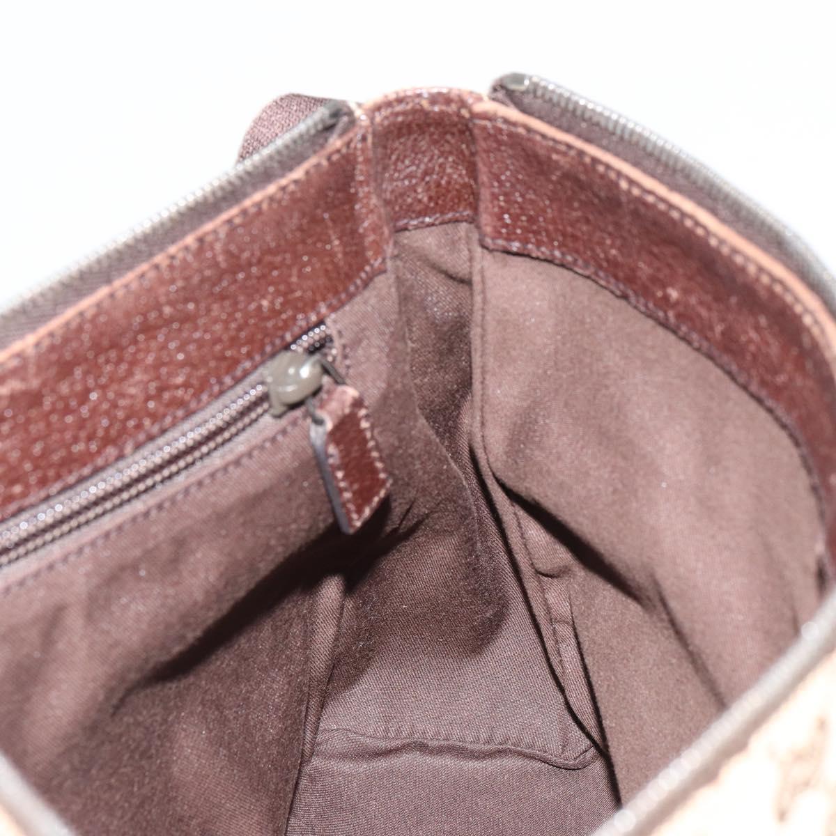 GUCCI GG Canvas Shoulder Bag Beige Silver 114273 Auth BA12651